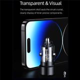  Tẩu Sạc Dành Cho Ô Tô USAMS CC208 C39 60W USB+Type-C (Transparent) 