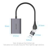  HUB Mở Rộng Đa Năng USB/Type-C to HDMI 1080p VENTION ACY (Dual input, 1080p@60Hz) 