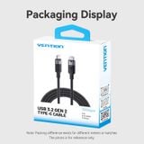  Cáp Sạc Nhanh C to C VENTION TRG 100W (4K@60Hz, USB3.2 Gen2, 10Gbps, 5A) 