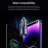  Tẩu Sạc Dành Cho Ô Tô USAMS CC176 C36 95W (USB-A + Type-C, Transparent, with Light) 