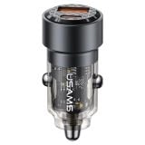  Tẩu Sạc Dành Cho Ô Tô USAMS CC208 C39 60W USB+Type-C (Transparent) 