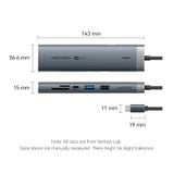  HUB Mở Rộng Kết Nối Đa Năng 9-in-1 VENTION TGV (Type-C to HDMI4K@60Hz/1*USB 3.2 Gen 1 Type-C 5Gbps/1*USB 3.0 5Gbps/1*USB 2.0 480Mbps/RJ45 1Gbps/1*SD&TF/1*TRRS 3.5mm/1*Type-C PD100W) 