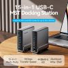  HUB Mở Rộng Đa Năng 15-in-1 VENTION TPU (C to DP/HDMI x 2/USB 3.2 Gen 2 Type-C/USB 3.2 Gen 2 Type-A x 2/USB 3.2 Gen 1 Type-C/USB 3.0/USB 2.0 x 2/RJ45/SD/TF/3.5mm TRRS/PD, MST Support) 