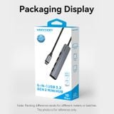  HUB Chuyển Data Tốc Độ Cao 5in1 USB3.2 Gen2 VENTION CKH (USB-C to USB 3.2 Gen 2 Type-A x 4, 10Gbps Data speed, 5V/3A PD Support) 