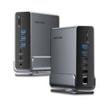  HUB Mở Rộng Đa Năng 15-in-1 VENTION TPU (C to DP/HDMI x 2/USB 3.2 Gen 2 Type-C/USB 3.2 Gen 2 Type-A x 2/USB 3.2 Gen 1 Type-C/USB 3.0/USB 2.0 x 2/RJ45/SD/TF/3.5mm TRRS/PD, MST Support) 