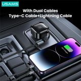  Tẩu Sạc Dành Cho Ô Tô USAMS CC219 C41 PD 30W (with Type-C / 8-Pin Cable) 