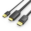  Cáp Chuyển HDMI to DisplayPort 4K VENTION ABJ (4K@60Hz, 18Gbps, With USB Power Port) 