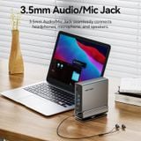  HUB Mở Rộng Đa Năng 15-in-1 VENTION TPU (C to DP/HDMI x 2/USB 3.2 Gen 2 Type-C/USB 3.2 Gen 2 Type-A x 2/USB 3.2 Gen 1 Type-C/USB 3.0/USB 2.0 x 2/RJ45/SD/TF/3.5mm TRRS/PD, MST Support) 