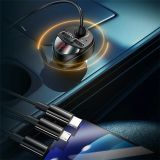 Tẩu Sạc Xe Hơi USAMS US-CC119 C22 Dual USB 3.4A Car Charger (With Cable 3 IN 1) 