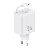  Bộ Sạc Nhanh Tích Hợp Cáp Dây Rút USAMS CC233 20W GaN Charger PD3.0+QC3.0 