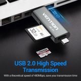  Đầu Đọc Thẻ Nhớ Đa Năng USB2.0/Micro USB/Type-C to TF/SD VENTION CCJ (480Mbps) 