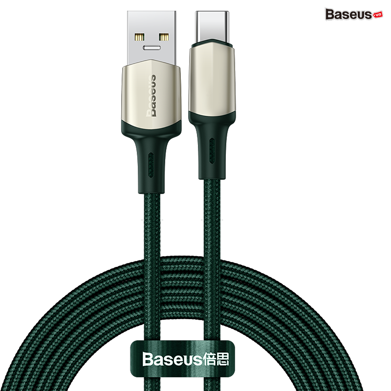 Baseus Cafule cable (suppport VOOC) USB for type-C 2m Green
