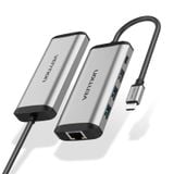  Hub Mở Rộng Kết Nối Đa Năng VENTION TGD (Type-C to USB 3.0*3/Gigabit Ethernet/PD) 