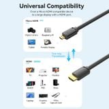  Cáp Chuyển HDMI-D to HDMI-A Bi-Directional VENTION AGI (4K@60Hz, 18Gbps, HDR) 
