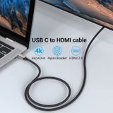  Cáp Chuyển Type-C to HDMI 4K VENTION CRBBH (4K@60Hz, Cotton Braided, 2M, HDCP2.2) 
