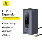  Hub Mở Rộng Đa Năng Baseus Spacemate Series 11-in-1 (Type-C to 3*HDMI 4K@60Hz+2*USB-A (10Gbps)+1*USB-C (10Gbps)+1*RJ45+2*USB-A (480Mbps)+1*USB-C (PD)+1*3.5mm Audio) 