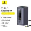  Hub Mở Rộng Đa Năng Baseus Spacemate Series 11-in-1 (Type-C to 3*HDMI 4K@60Hz+2*USB-A (10Gbps)+1*USB-C (10Gbps)+1*RJ45+2*USB-A (480Mbps)+1*USB-C (PD)+1*3.5mm Audio) 