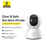  Camera Quan Sát Baseus Security P1 Indoor Camera 3K (Zoom 8X, 2.4G/5G Wifi, Xoay Ngang 360°, Dọc 90°, Phát Hiện Trẻ Em Khóc) 