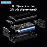 Pin Dự Phòng USAMS CD189 9000mAh 20W (Digital Display, USB+Type-C port, Trong suốt, PD + QC3.0) 