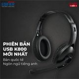  Tai nghe chụp tai có dây và mic EDIFIER USB K800 (Mic chống ồn) 