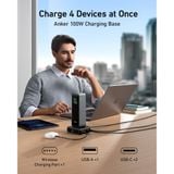  Đế Sạc Từ Tính 4-in-1 Cho Pin Dự Phòng Anker Prime ANKER A1902 100W (1*Pogo Plug + 2*Type-C + 1*USB-A, Smart Digital Display) 
