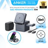  Đế Sạc Không Dây 3-in-1 ANKER Cube MagSafe Y1811 15W (60° Adjustment) 