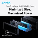  Pin Dự Phòng Kiêm Củ Sạc ANKER Prime Fusion A1339 9600mAh 65W (1.3inch LCD Display, MultiProtect System, 2*Type-C Port, Kèm Cáp C to C 100W) 