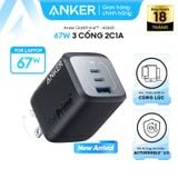  Củ Sạc Nhanh 2C+1A ANKER Zolo A2669 67W (PowerIQ™ 4.0, ActiveShield™ 2.0, GaNPrime™) 