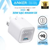  Củ Sạc Nhanh 1C ANKER 511 Nano 3 A2147 30W (ActiveShield™ 2.0, PowerIQ 3.0) 