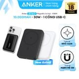  Pin Dự Phòng Từ Tính Kiêm Sạc Không Dây Qi ANKER Zolo A1684 10000mAh 30W (Sạc Không Dây 15W) 