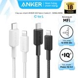  Cáp Sạc Nhanh C to Lightning ANKER 322 A81B5 30W (480Mbps, MFi Certified, Nylon Braided Cable) 