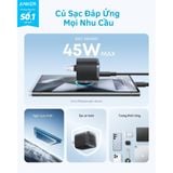  Củ Sạc Nhanh 1C ANKER A2692 45W (ActiveShield™ 3.0, MultiProtect™, GaN Technology) 