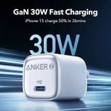  Củ Sạc Nhanh 1C ANKER Zolo A2698 30W (Ice-Cooled Chip, Al Temperature Control, Aerospace Grade GaN, Ultra-low Temperature, Anker's MultiProtect Superior Safety system) 
