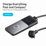  Trạm Sạc Đa Năng ANKER 727 GaNPrime A9126 100W (GaNPrime™, ActiveShield™ 2.0,  1*Wireless charging dock + 2*USB-C + 2*USB-A + 2*AC Outlets) 