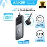  Trạm Sạc Đa Năng ANKER 727 GaNPrime A9126 100W (GaNPrime™, ActiveShield™ 2.0,  1*Wireless charging dock + 2*USB-C + 2*USB-A + 2*AC Outlets) 