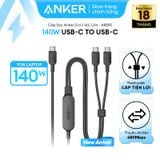  Cáp Sạc Nhanh C to 2C 2-in-1 ANKER A8895 140W (1.2m, 480Mbps, Nylon Braided Cable) 