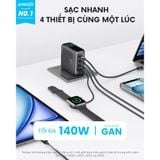  Củ Sạc Nhanh 3C+1A ANKER Zolo B2697 140W (ActiveShield™ 2.0, Smart LED Display, GaN Charger, Kèm Cáp Zolo C to C 240W) 