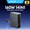  Trạm Sạc Đa Năng 14-in-1 ANKER Prime A83B6 160W (Dual-Display, 1*RJ-45 1Gbps, 2*USB-C 10Gbps, 2*USB-C 100W Max, 1*USB-A 10Gbps, 1*USB-A 12W Max, 1*3.5mm, 3*USB-A 480Mbps, 2*HDMI2.0 4K@60Hz, 1*USB-C Upstream Port) 