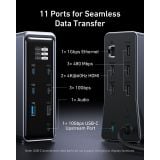  Trạm Sạc Đa Năng 14-in-1 ANKER Prime A83B6 160W (Dual-Display, 1*RJ-45 1Gbps, 2*USB-C 10Gbps, 2*USB-C 100W Max, 1*USB-A 10Gbps, 1*USB-A 12W Max, 1*3.5mm, 3*USB-A 480Mbps, 2*HDMI2.0 4K@60Hz, 1*USB-C Upstream Port) 
