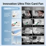  Quạt tích điện mini để bàn RTAKO W30 Ultra-Thin Card Fan (6000mAh, 5-Gear, 48H) 