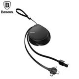  Cáp sạc nhanh dây rút gọn Baseus Waterdrop LV271 tích hợp 3 đầu Type C / Micro USB/ Lightning (1.5A, 1.5M, cáp dẹp, Quick Charge 3.0) 