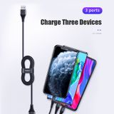  Cáp Sạc Nhanh Đa Năng 3-in-1 USB to M+L+C ROCK Hi-Tensile 3A (1.2m) 