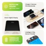  Pin Dự Phòng ROCK P95/P99 10000mAh/20000mAh 22.5W (with Built-in Type-C + Lightning Cable) 