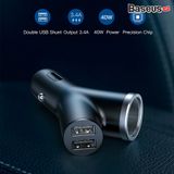  Bộ tẩu sạc mở rộng 3 trong 1 dùng cho xe hơi Baseus Y Type Dual USB (40W, 3.4A Fast Charge, Intelligent Car charger) 