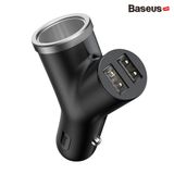  Bộ tẩu sạc mở rộng 3 trong 1 dùng cho xe hơi Baseus Y Type Dual USB (40W, 3.4A Fast Charge, Intelligent Car charger) 