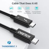  Cáp C to C xuất Video 5K CHOETECH A3009 Thunberbolt3 Passive Cable (0.8m/2.6ft Type C to Type C, 40Gbps, PD100W, 5K@60Hz Thunderbolt 3 Passive Cable) 