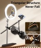  Đế giữ điện thoại để bàn RTAKO ZJ-FP02 Overhead Phone Mount 55cm (with 13'' Streaming Light & Phone Clamp) 