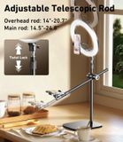  Đế giữ điện thoại để bàn RTAKO ZJ-FP02 Overhead Phone Mount 55cm (with 13'' Streaming Light & Phone Clamp) 