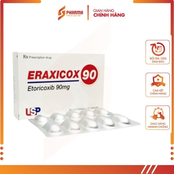  ERAXICOX 90MG – GIẢM ĐAU CHỐNG VIÊM HIỆU QUẢ – USP [MỸ] – 3 VỈ x 10 VIÊN 