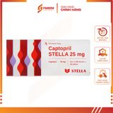  CAPTOPRIL 25MG – ĐIỀU TRỊ TĂNG HUYẾT ÁP, SUY TIM – STELLA [VIỆT NAM] – HỘP 10 VỈ x 10 VIÊN 